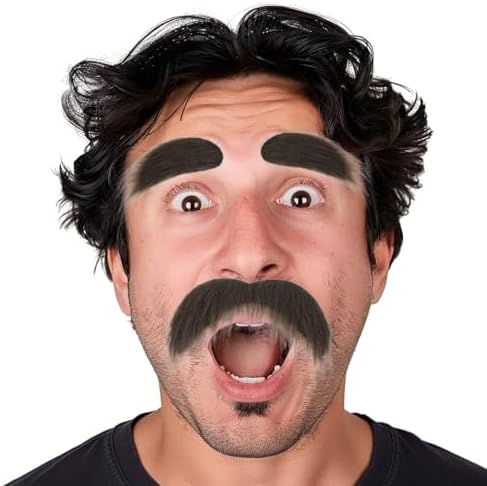 TWAYFEL Self-Adhesive Fake Mustache for Halloween Party