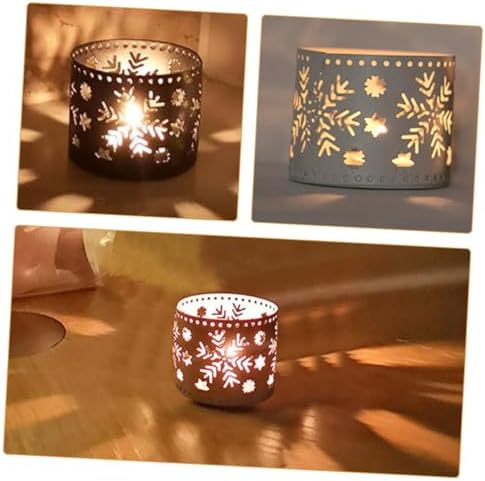 Iron Christmas Candle Holder Snowflake Design Pen Stand Decor