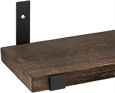 Mkono Rustic Floating Shelves Set of 2 with Lip Brackets