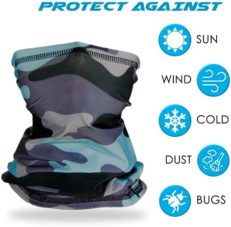 TuXCen Kids Camo Gaiter Cooling UV Face Mask