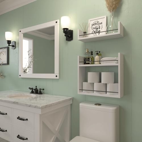RICHER HOUSE Floating Wall Shelves - White