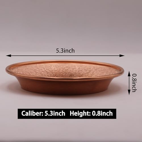 Copper Offering Bowl - Tree of Life Carving Decorative Plate