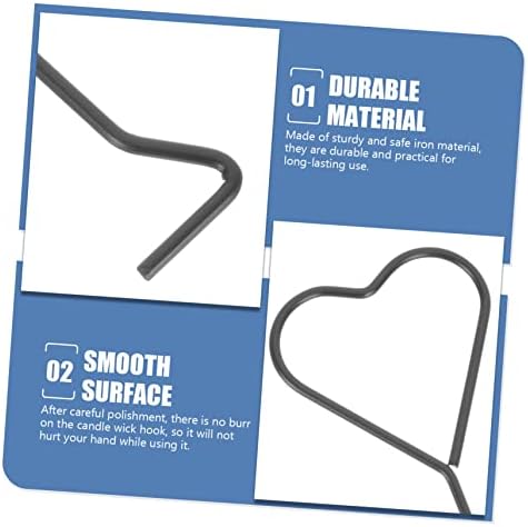 Luxshiny 4pc Heart Shape Candle Wick Hooks