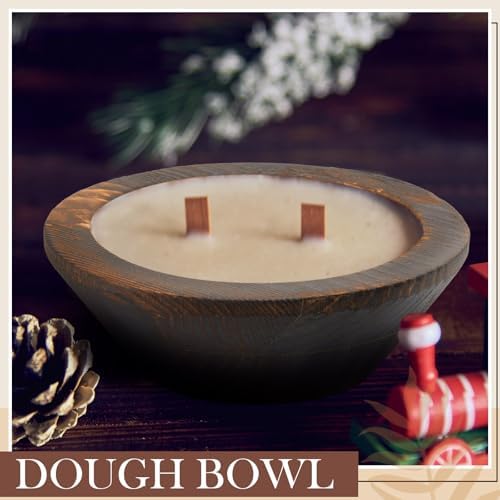 10 Pcs Dark Brown Wooden Dough Bowls for Candle Making
