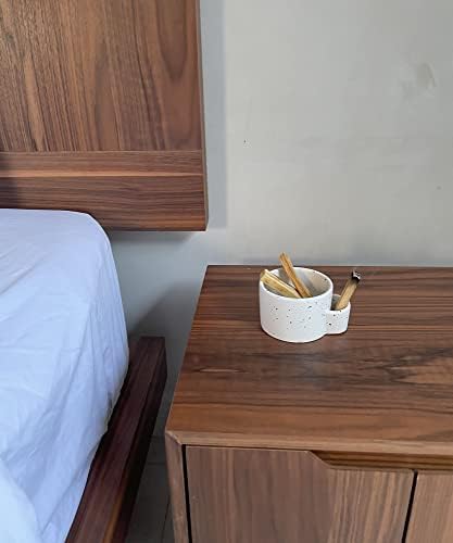 Bursera White Ceramic Bowl with Side Slot
