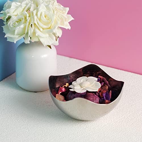 Hosley 575 Inch Silver Metal Decorative Bowl