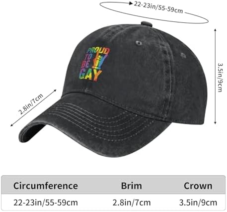 Proud to Be Gay Washed Denim Baseball Cap for Women Men