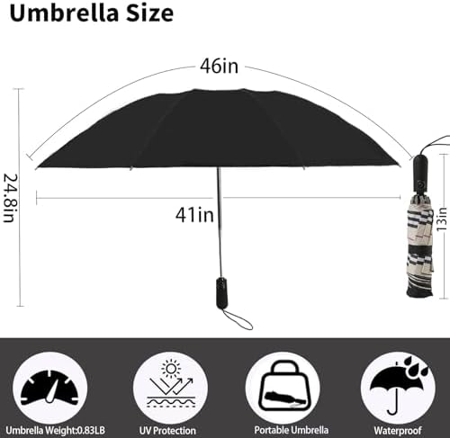 Compact Travel Umbrella with Inverted Design