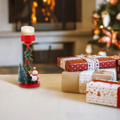 Exquisite Resin Snowman Candle Holder Winter Wedding Decor 1