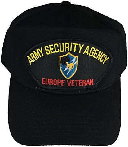 Army Security Agency Europe Veteran Crest Baseball Cap - Black