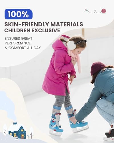 OutdoorMaster Kids Ski Socks Warm Thermal Over the Calf Design