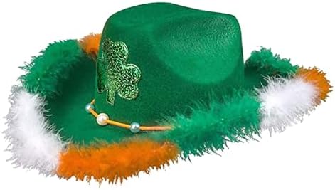 St Patricks Day Cowboy Hat Green Wide Brimmed 1