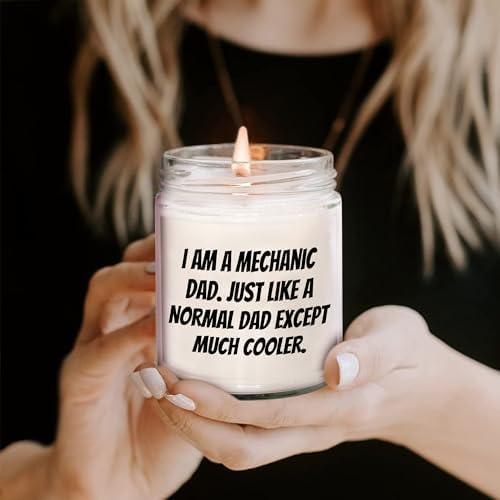 Funny Mechanic Dad Candle 9oz Vanilla Soy 1