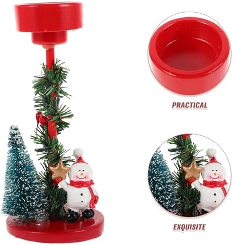 Exquisite Resin Snowman Candle Holder Winter Wedding Decor 1