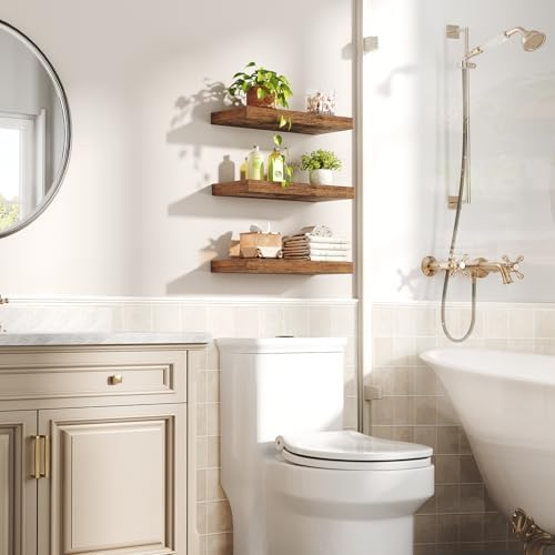 RALGEND Floating Shelves Set of 3 with Invisible Brackets