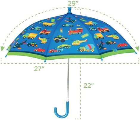 Stephen Joseph Toddler Folding Umbrella with Pinch-Free Closure and Vibrant Design