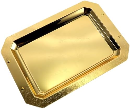 Pack of 3 14x98 Inch Iron Gold Serving Trays