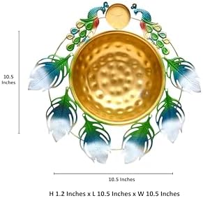 Peacock Urli Bowl - Elegant Floating Flower Tea Light Holder