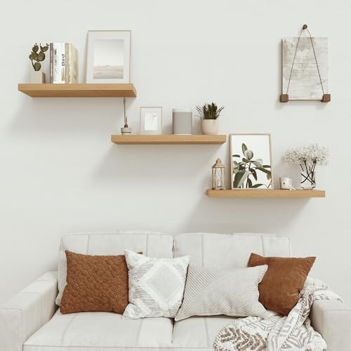 Vivelove Long Floating Shelves Set of 2 with Invisible Brackets