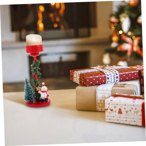VINTORKY Cute Retro Snowman Candle Holder