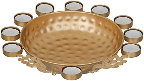 Webelkart Decorative Round Peacock Urli Bowl 12 Inches
