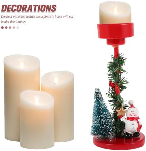Exquisite Resin Snowman Candle Holder Winter Wedding Decor 1