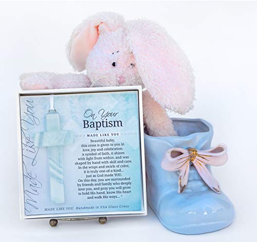 Baptism Gift Set - Glass Cross Child of God Blanket