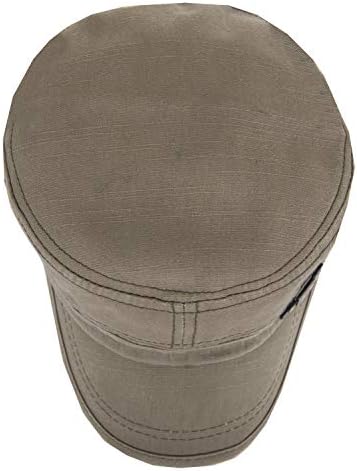 ChezAbbey Organic Cotton Flat Top Cadet Cap for Men Women