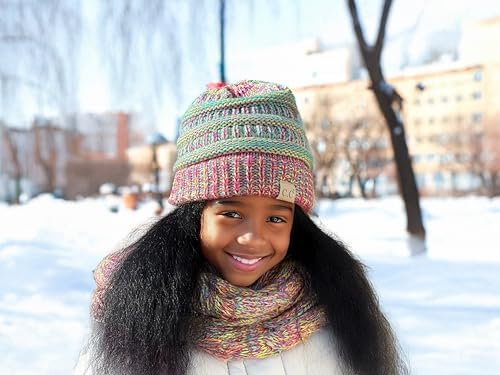 Funky Junque Solid Ribbed Beanie for Kids 2-9 Years