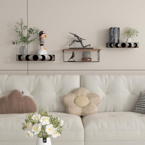 PHAREGE Moon Phase Floating Shelves Set of 3 1