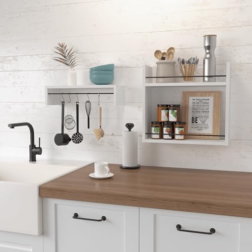 RICHER HOUSE Floating Wall Shelves - White