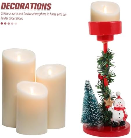 Gatuida Christmas Snowman Candle Holder Resin Statue 1