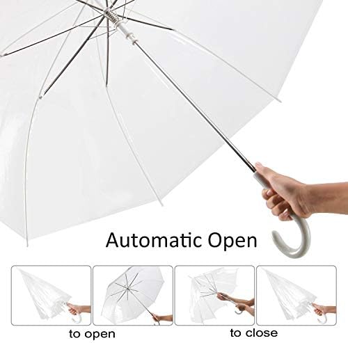 Liberty Imports Clear Automatic Stick Umbrella for Travel and Photo Events