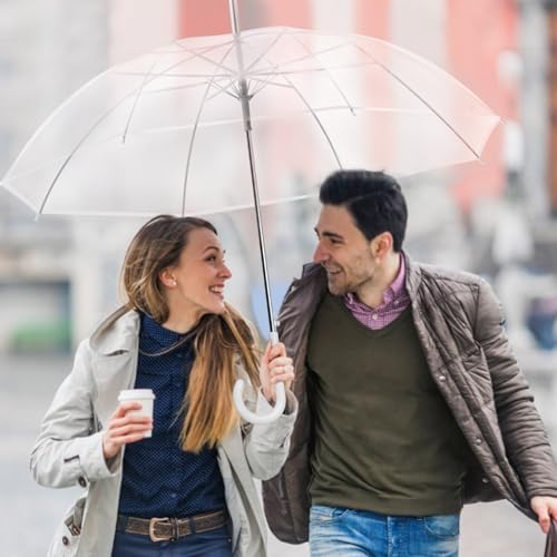 Liberty Imports Clear Automatic Stick Umbrella for Travel and Photo Events