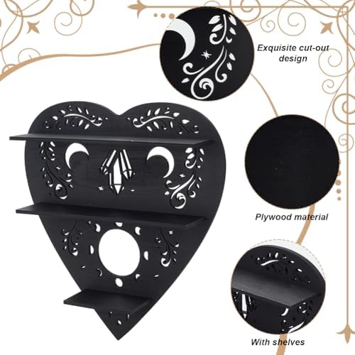 INFUNLY Heart Shape Crystal Display Shelf