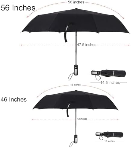 TradMall Windproof Travel Umbrella with 46 Inches Canopy