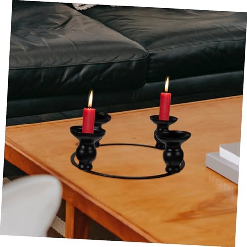 PRETYZOOM Iron Taper Candle Holder Ring for Christmas Wreath