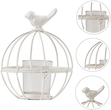ABOOFAN Iron Candlestick Holder with Glass Bowl