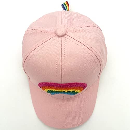 Julerwoo Kids Girls Pink Baseball Cap with Unicorn Rainbow Embroidery