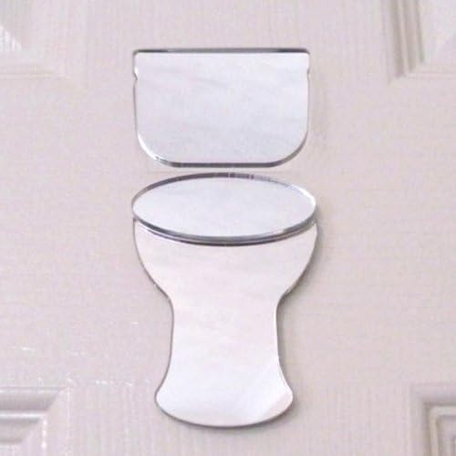 Toilet Door Sign Mirror - 12cm x 5cm