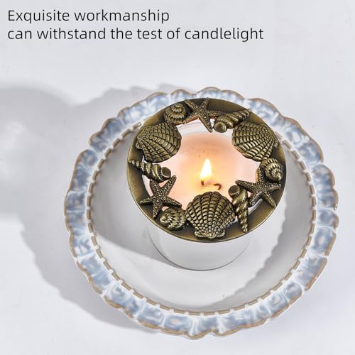 NICENEEDED Shell Starfish Candle Topper Gold