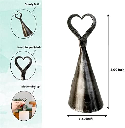 Hand Forged Heart Candle Snuffer - Wrought Iron Classic Design