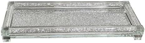 Strawberry Fairy Elegant Glass Tray with Crushed Diamond Design