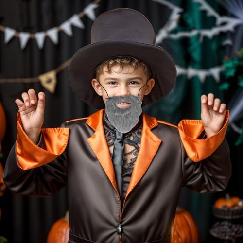 6 Pcs Wizard Beard Halloween Costume Accessories with Adjustable Elastic Rope
