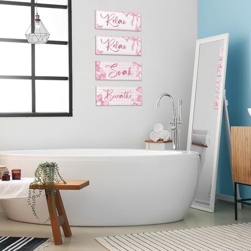 Yousoontic 4Pcs Pink Bow Wall Decor Set