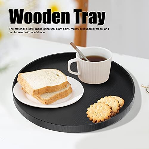 Gigicial Wooden Round Decorative Tray