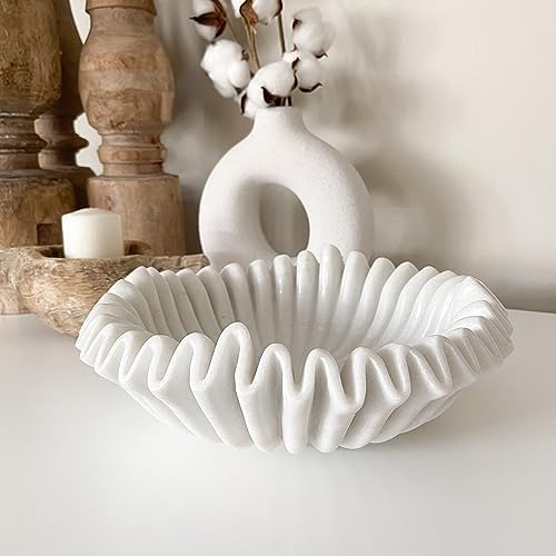LE HOME DECOR Marble Fluted Bowl 6 Inches