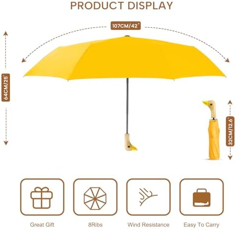 LEAGERA Cute Duck Head Folding Umbrella for Girls