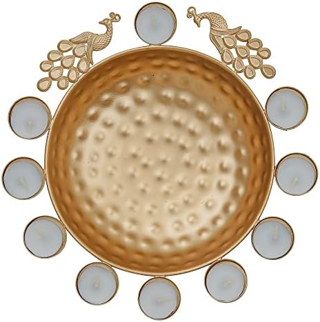 Webelkart Decorative Round Peacock Urli Bowl 12 Inches