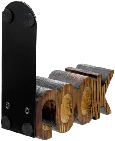MyGift Rustic Burnt Wood Bookends for Kitchen